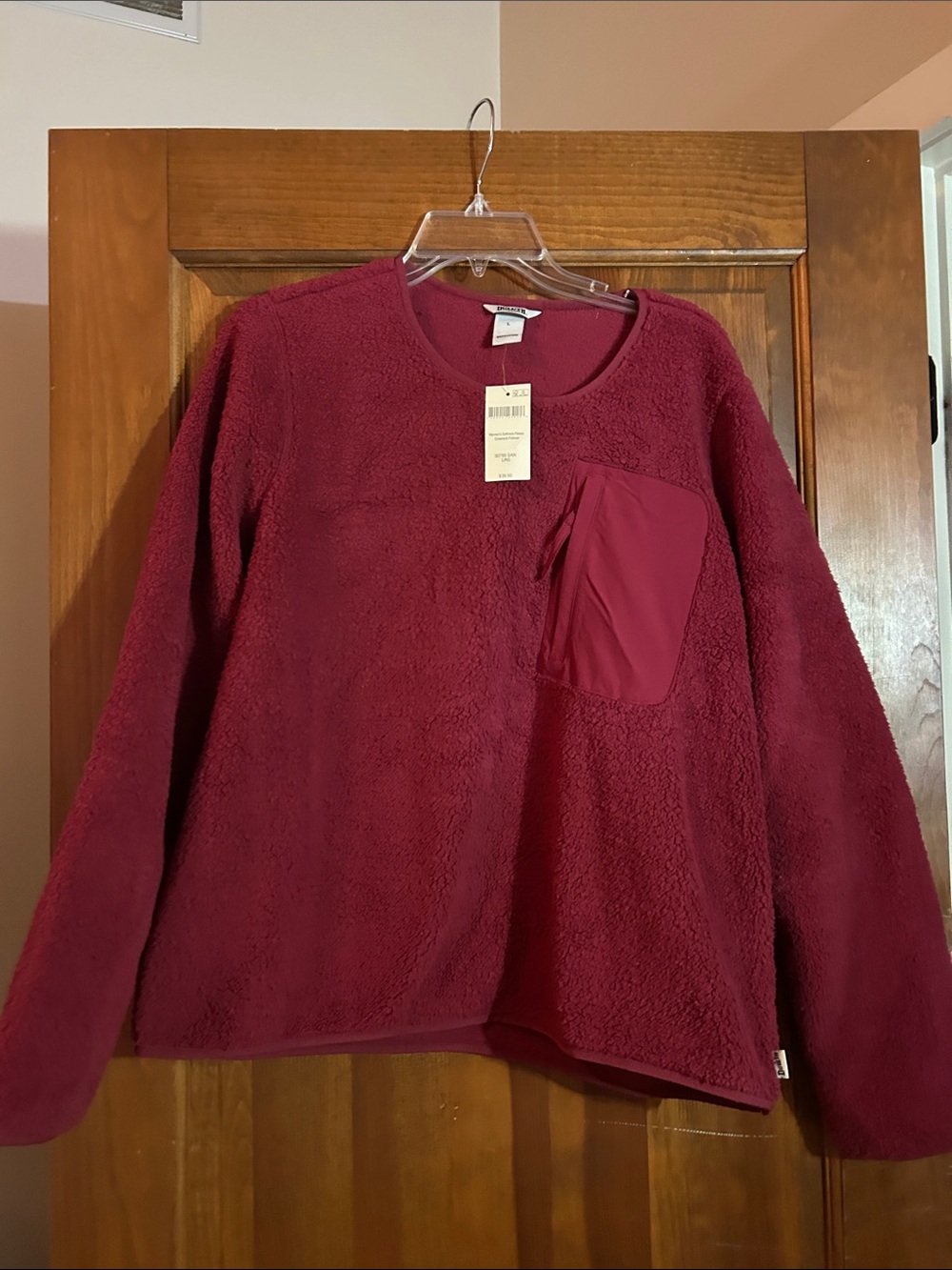 Duluth Cozy Women's Sherpa Pullover fleece Burgundy